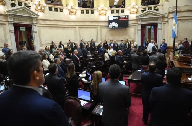 La Cámara de senadores le rindió homenaje al papa Francisco