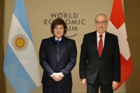 Davos: Javier Milei, se mostró con el presidente suizo y habló con empresarios