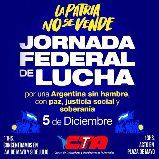 Jornada Federal de Lucha : Movilización a Plaza de Mayo