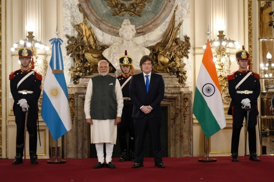 Javier Milei recibió al presidente de India, Narendra Modi