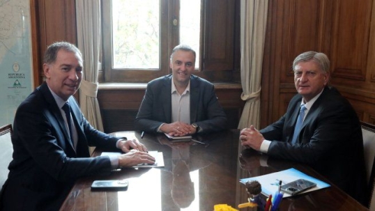 Diego Santilli y Adorni recibieron al gobernador Sergio Ziliotto