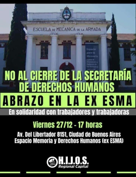 Convocan a un abrazo simbólico a la ex ESMA