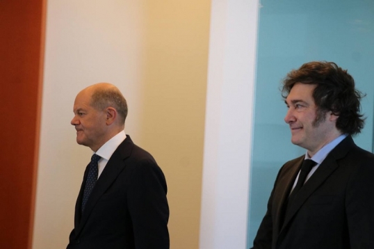 Olaf Scholz recibió a Javier Milei, en Berlín