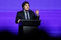 Javier Milei disertó en un evento de CPAC, en Paraguay