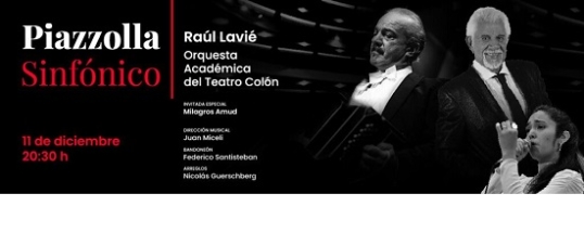 “Piazzolla Sinfónico”, con raúl Lavié se presenta en el Teatro Coliseo