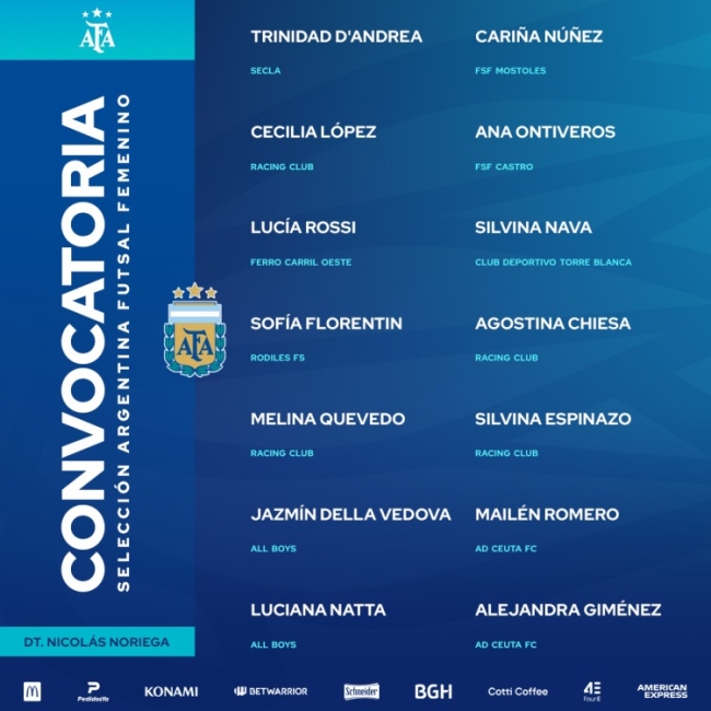 Copa América Femenina de Futsal 2025: Argentina ya tiene a sus convocadas