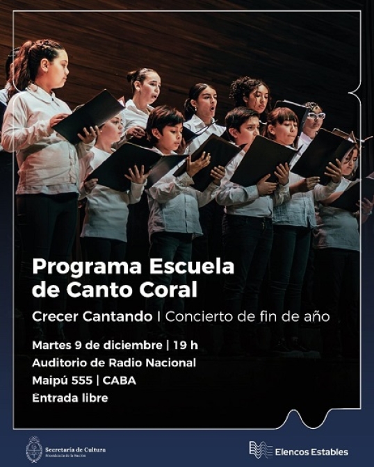 Último concierto del año "Crecer Cantando" en Radio Nacional