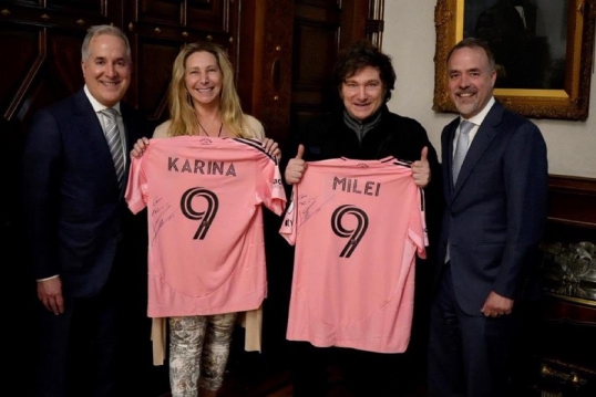 Javier Milei recibió en Casa Rosada, a Jorge Más Santos, principal accionista del Inter Miami
