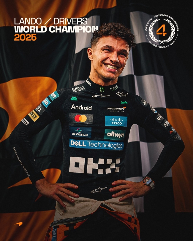Fórmula 1: Lando Norris, con Mclaren se consagró campeón del mundo
