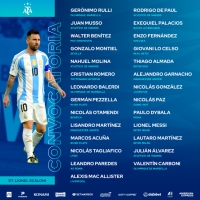 Lionel Scaloni, dio a conocer la nómina de jugadores citados para los próximos partidos