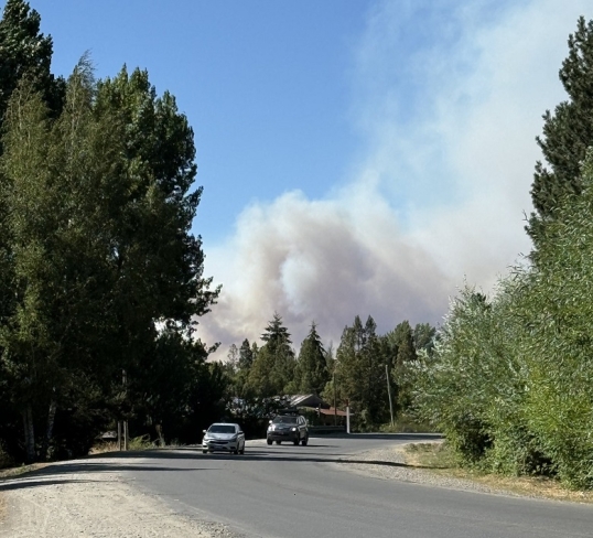 El incendio en el Bolsón continúa activo, pero se está alejando de las áreas pobladas