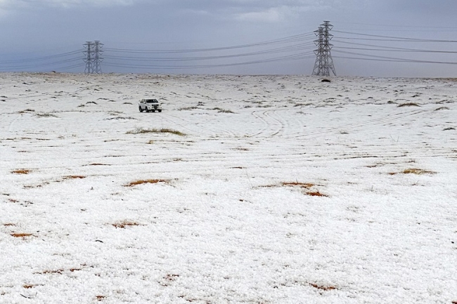 Por primera vez nevó en el desierto de Arabia Saudita