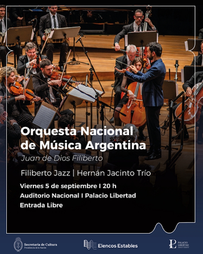 La Orquesta Filiberto Jazz con Hernán Jacinto Trío se presenta en el Palacio Libertad