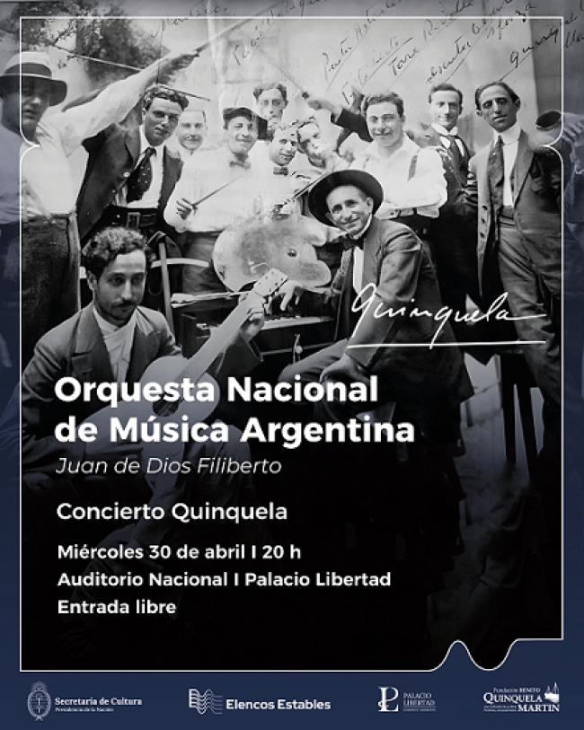 Concierto Homenaje a Quinquela Martín por la Orquesta Nacional de música Argentina