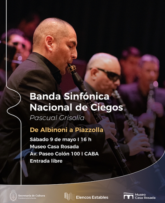 La Banda Sinfónica Nacional de Ciegos ofrece un concierto en el Museo de la Casa Rosada