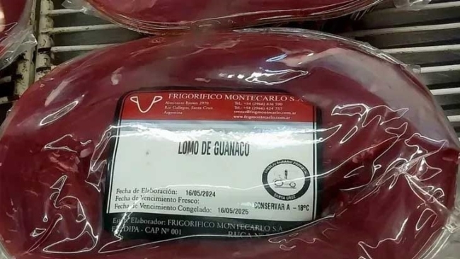 En la patagonia, se vende carne de guanaco en las góndolas