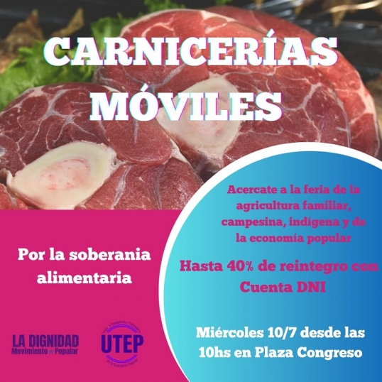 Carnicería móvil en la feria de la UTEP Rural