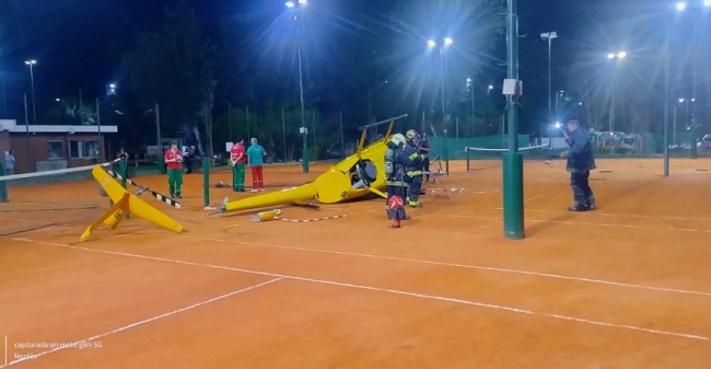 Ciudad de Buenos Aires: Cayó un helicóptero en la zona de Palermo