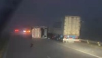 Fuerte temporal en la autopista Rosario-Córdoba